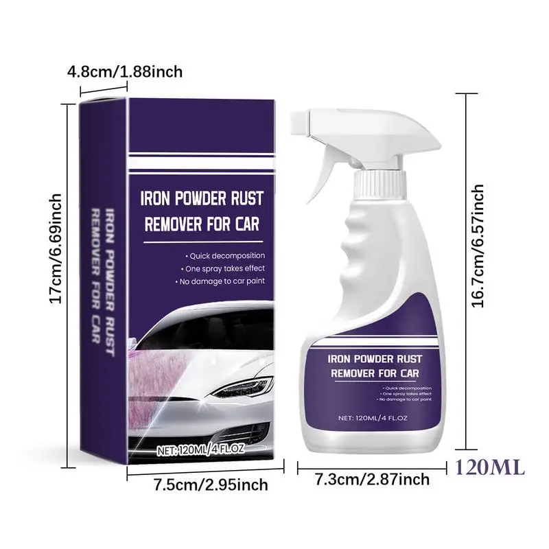 120ml Car Maintenance Iron Powder Cleaning Metal Rust Remover Super Rust Remover Cleaner Multi Purpose Rust Remover Spray Metal