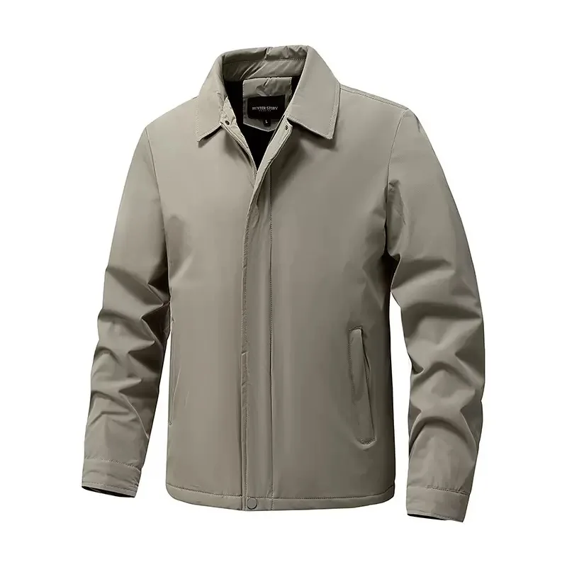 Autumn and Winter Fashion Solid Color American Sports Thickened Warm Cotton Jacket Men's Casual Loose Windproof Plus Size Coat