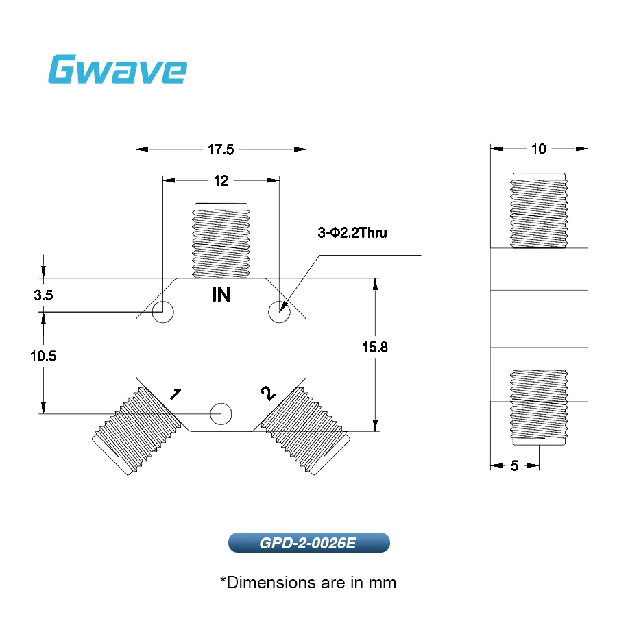 اتجاهين لفاصل الطاقة SMA للاتصالات DC إلى 26.5 جيجا هرتز 1 وات