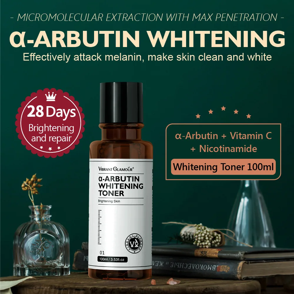 VIBRANT GLAMOUR Arbutin Brightening Essence Water – High Penetration Hydrating Moisturizing Softening Face Toner Skin Brightener