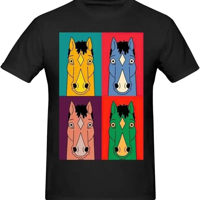 Bojack Sitcom Horseman Animated Men'S T Shirt Cotton Crew N