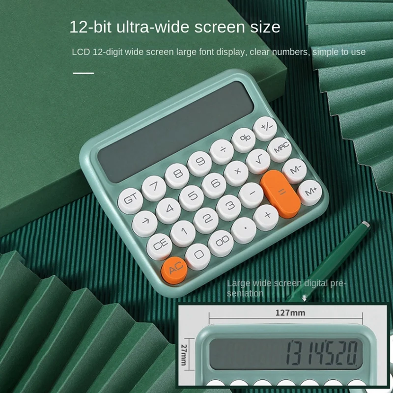 12 Digits Square Calculator Stationery Big Lcd Screen Office Calculator School Dual Portable