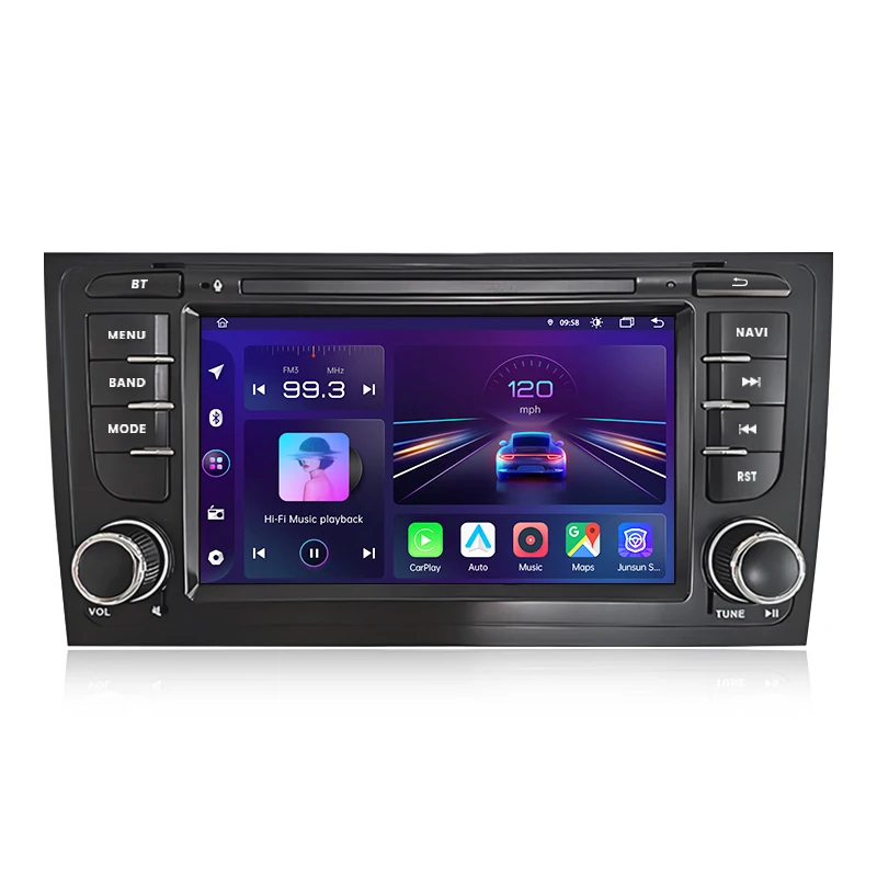 Junsun Wireless CarPlay voor Apple Android Auto autoradio voor Audi A6 C5 1997-2004 S6 RS6 4G auto multimedia GPS 2din autoradio - afbeelding 2