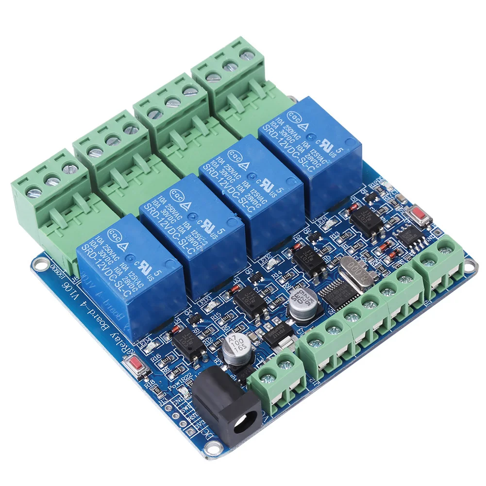 4 Channel Relay Module DC 12V Relay 4 Channel Relay Board STM8S103F3 Microcontroller 7.8x7.7x1.8cm