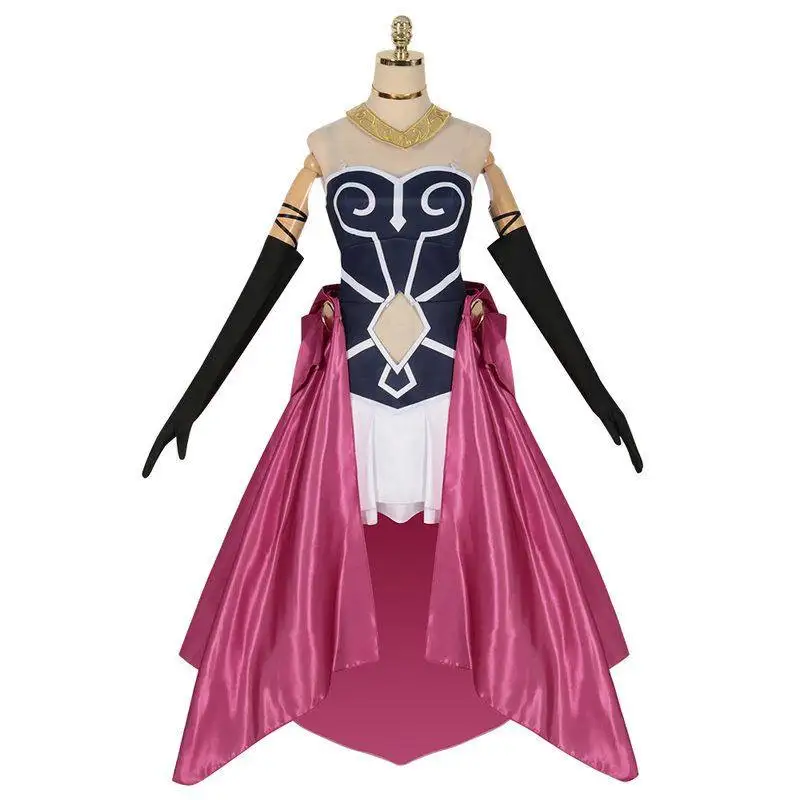 Anime Frieren Beyond Journey's End Aura Cosplay Costume Women Aura the Guillotine Horns Haipins Fiber Hair + Wig Cap Halloween view 5
