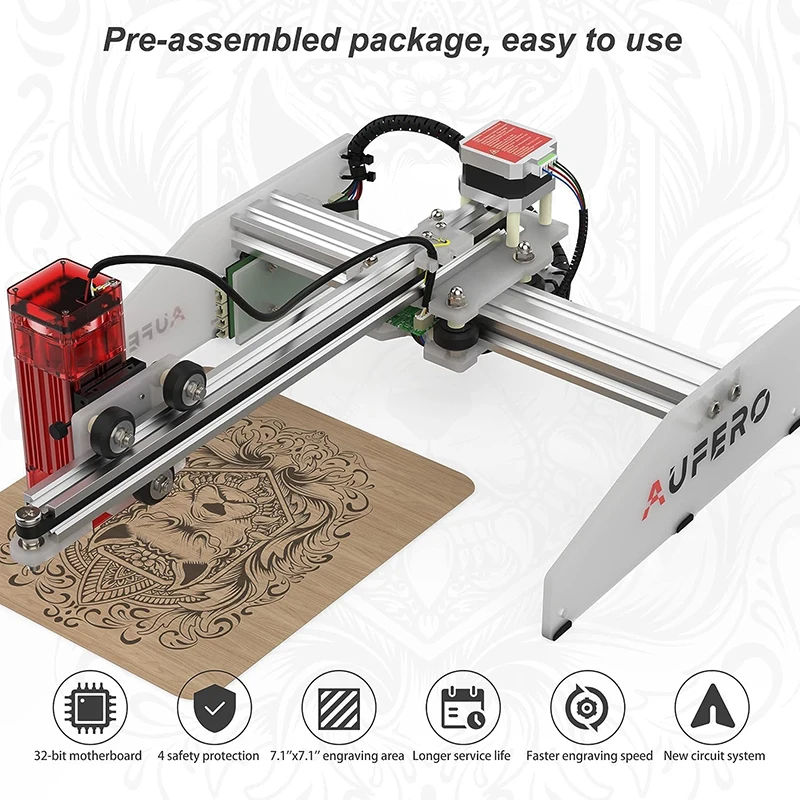 

Aufero 2W Laser Engraving Machine AL1 LU2-2 High Precision Desktop CNC Cutter for Wood Leather Paper