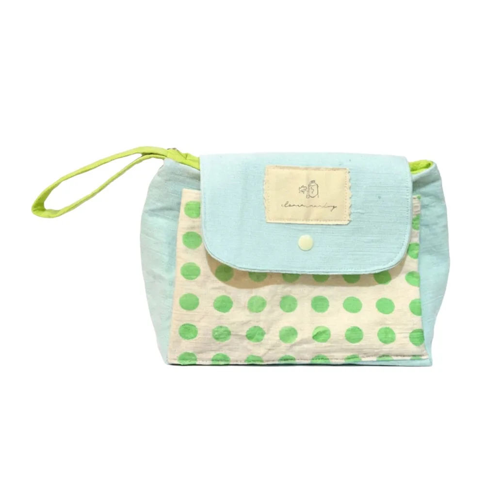 

High Quality Polka Dot Design Storage Bag Large Capacity Three-layer Coin Purse Handheld Makeup Bag Girl