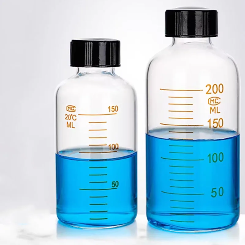 

5/10/15/20/25/50/100ml glass graduated serum bottle screw-top reagent bottle corrosion-resistant organic solution sample bottle