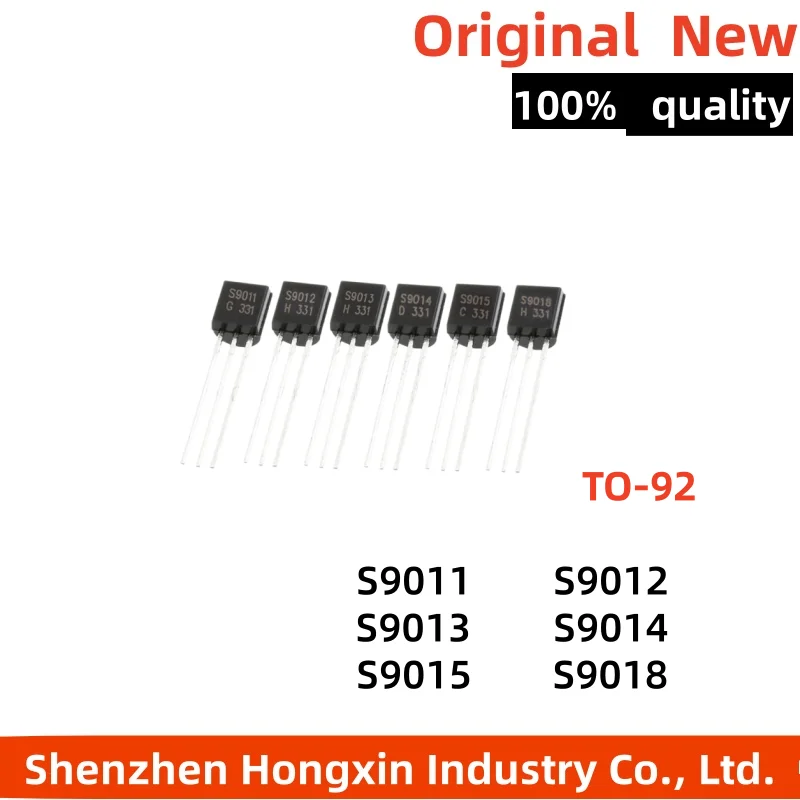 

50 pieces of NPN/PNP transistor S9011 S9012 S9013 S9014 S9015 S9018 directly inserted into TO-92