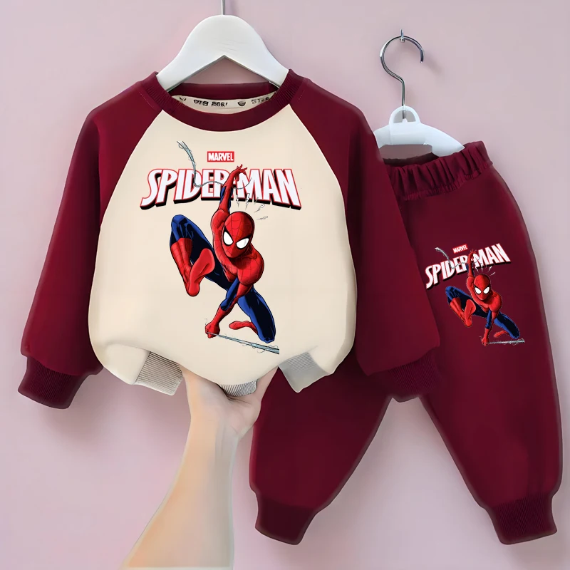 ديزني الخريف طفل الفتيان الرجل العنكبوت الملابس المطبوعة مجموعة طفل بلوزات البلوز بلوزات وسراويل 2 قطعة دعوى الأطفال رياضية #1