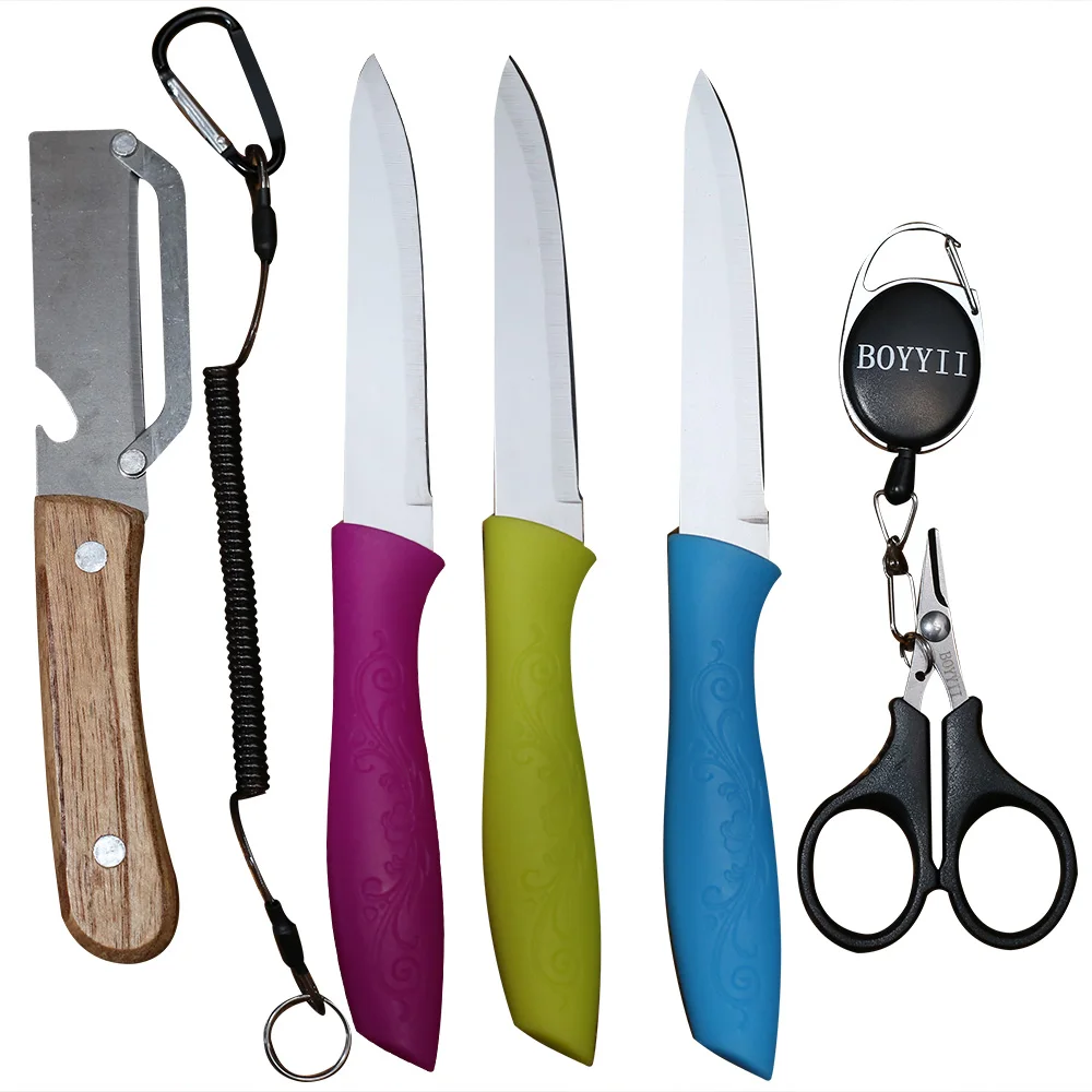 3/7 Piece Stainless Steel Classic Fruit Paring Knives Set With Straight Edge Spear Point Kitchen Paring Fruit Kitchen Knifes