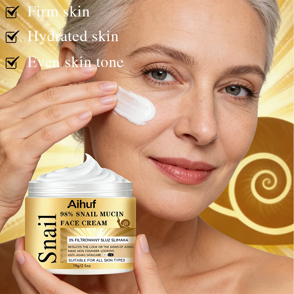 AIHUF Anti-Aging Snail Mucus Moisturizing Cream Rich in Retinol Snow Aloe Niacinamide Brightening Hydrating Pore Tightening for