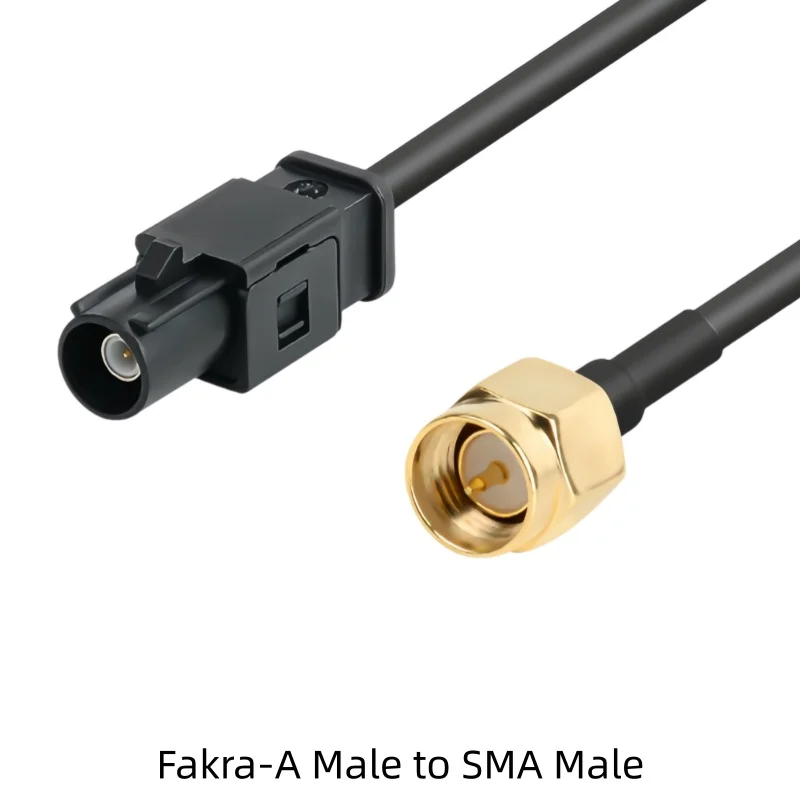 Black FAKRA-A Type Male Female to SMA Male Reversing Camera Video Cable SYWV50-2/RTK031 Coaxial Cable