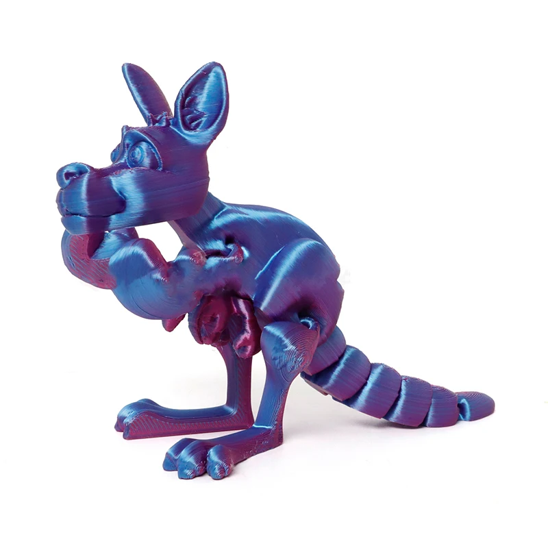 Adorable 3D Printed Kangaroo Desk Sculpture - Cute Collectible Toy For Kids And Office Decor