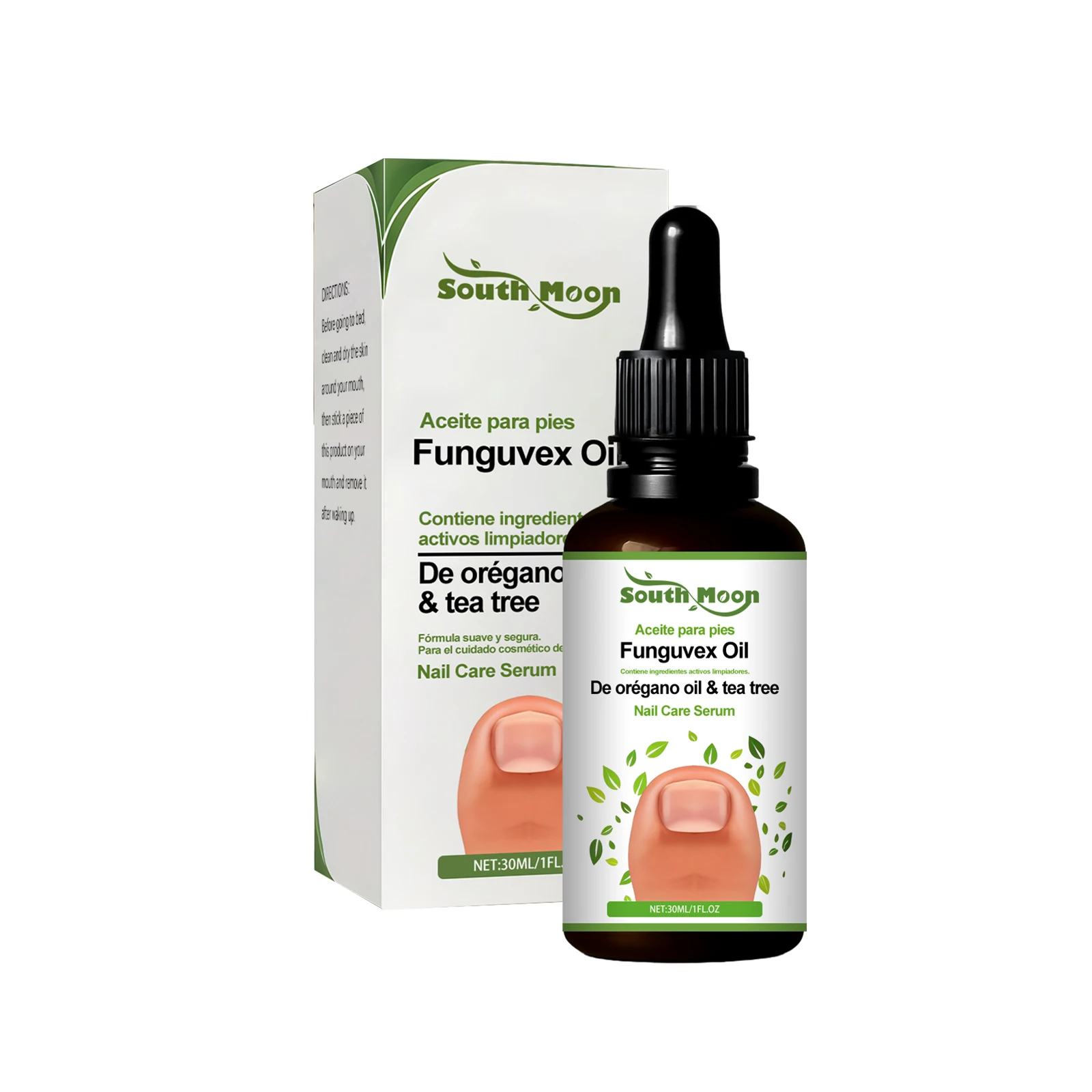 Nagelverzorgingsessentie, zachte cosmetische voet- en nagelbehandeling met oregano-olie en Tea Tree Oil-formule, essentiële oliën voor voeten, 30 ml