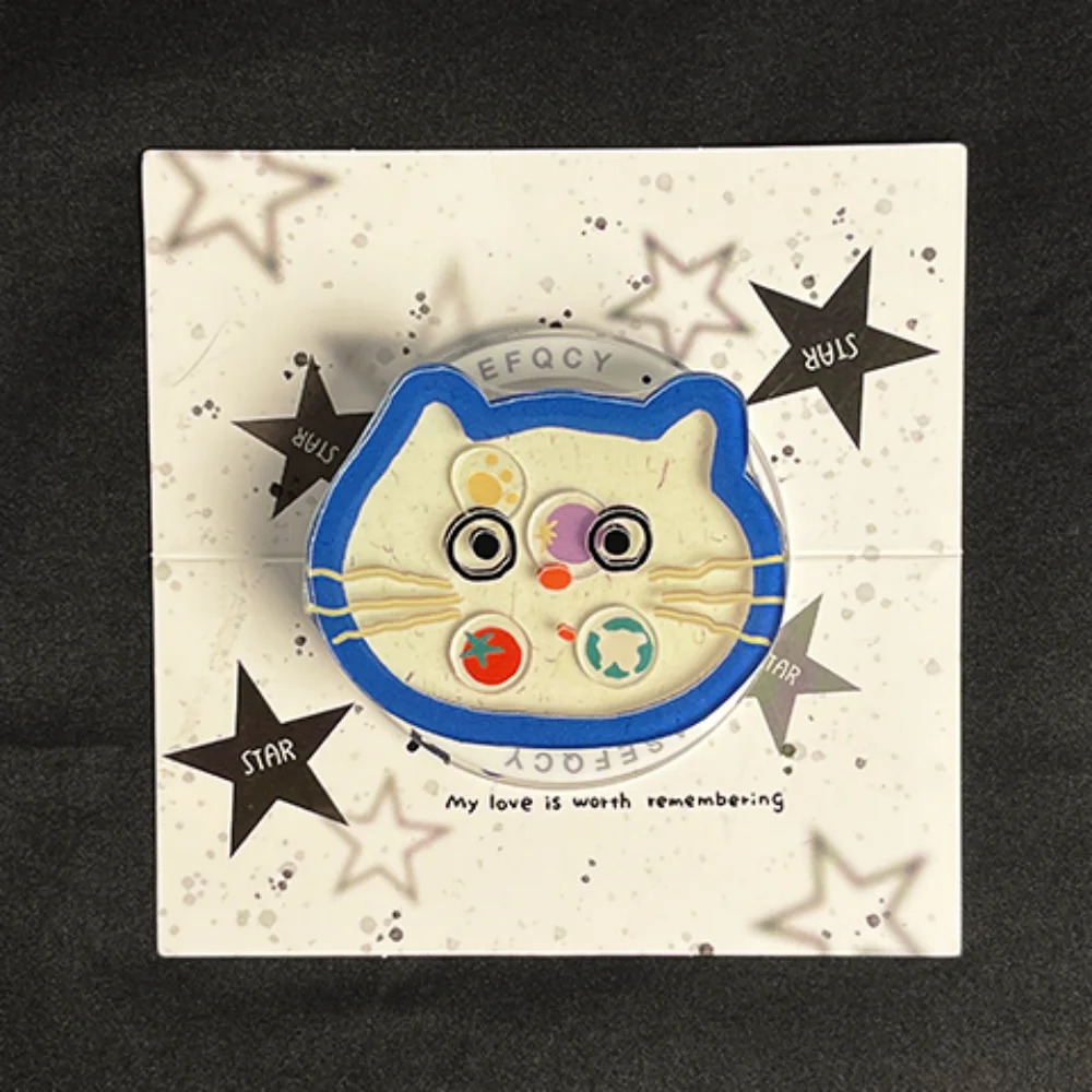 

Korea Cartoon Funny Quicksand Kitty for Magsafe Griptok Holder Phone Finger Ring Stand Support for IPhone 15 Girl Bracket