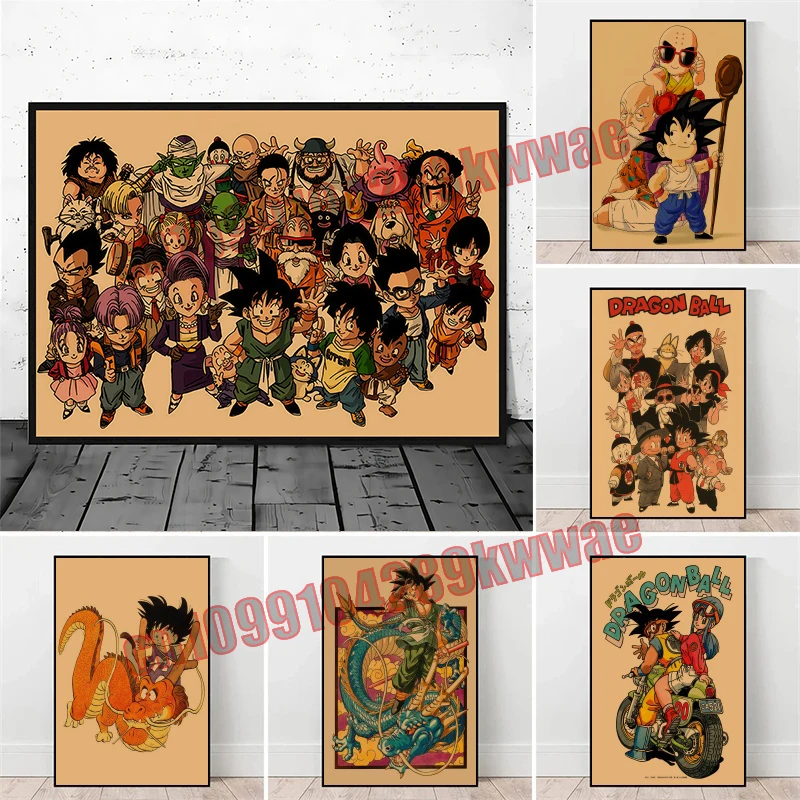 

Canvas Anime Poster Dragon Ball Goku Childhood Art Picture High Definition Printing Vintage Wall Home Decoration Painting Gifts