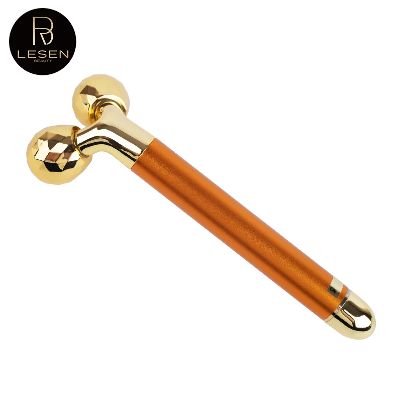 ポータブルエネルギー電気美容バー防水-24k-ゴールドパルス引き締めマッサージローラーフェイシャルアイポーチリムーバーフェイスケアツール