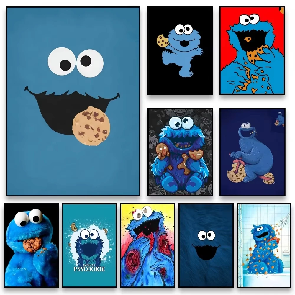 C-cookies play M-monster, pegatinas de póster, murales artísticos de pared, decoración de sala de juegos, regalos, pintura HD Kawaii