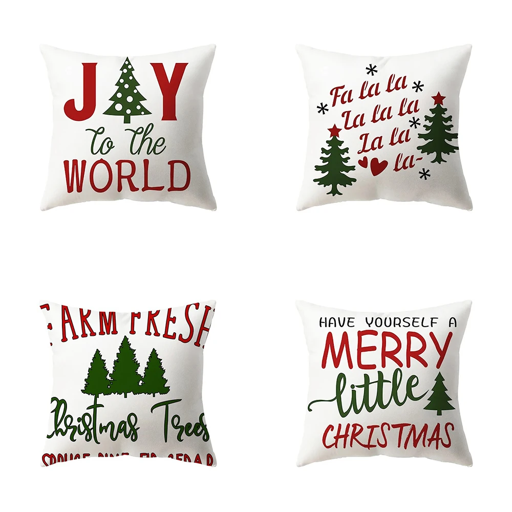 

Christmas theme decorative printed pattern cushion cover home decoration living room sofa pillow 45x45cm