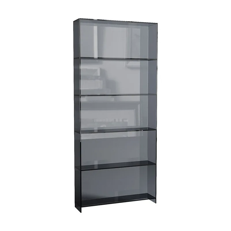 Light luxury multi-layer bookshelf household living room integrated transparent