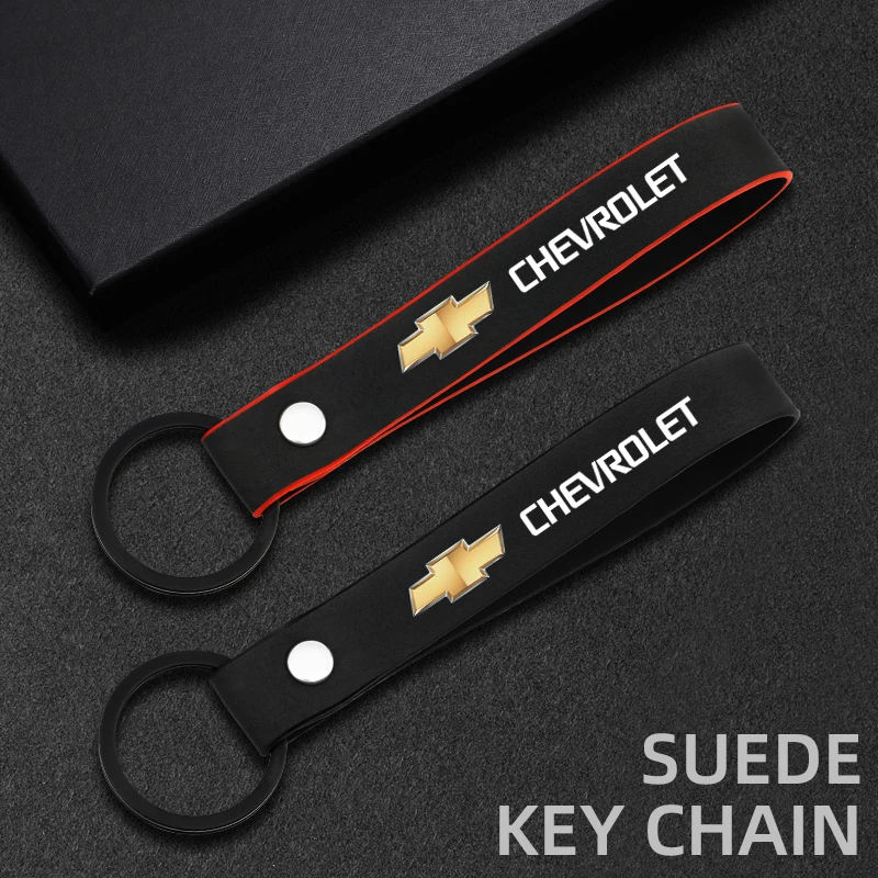 Car Logo Keychain Suede Leather Metal Buckle Key Chain Rings For Chevrolet Colorado Cruze Spark Captiva Malibu Trax Aveo