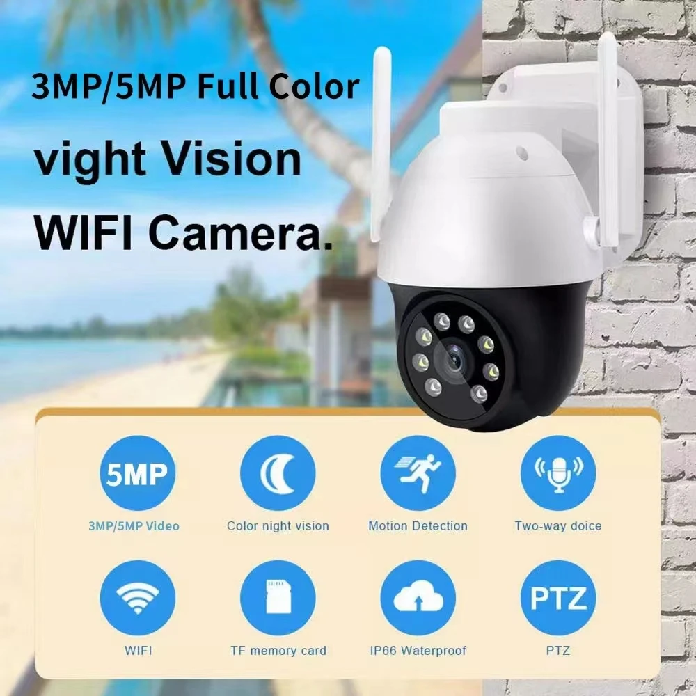 3MP 1296P Carecam APP Full Color  Wireless PTZ IP Dome Camera AI Humanoid Detection Home Security CCTV Intercom Baby Monitor