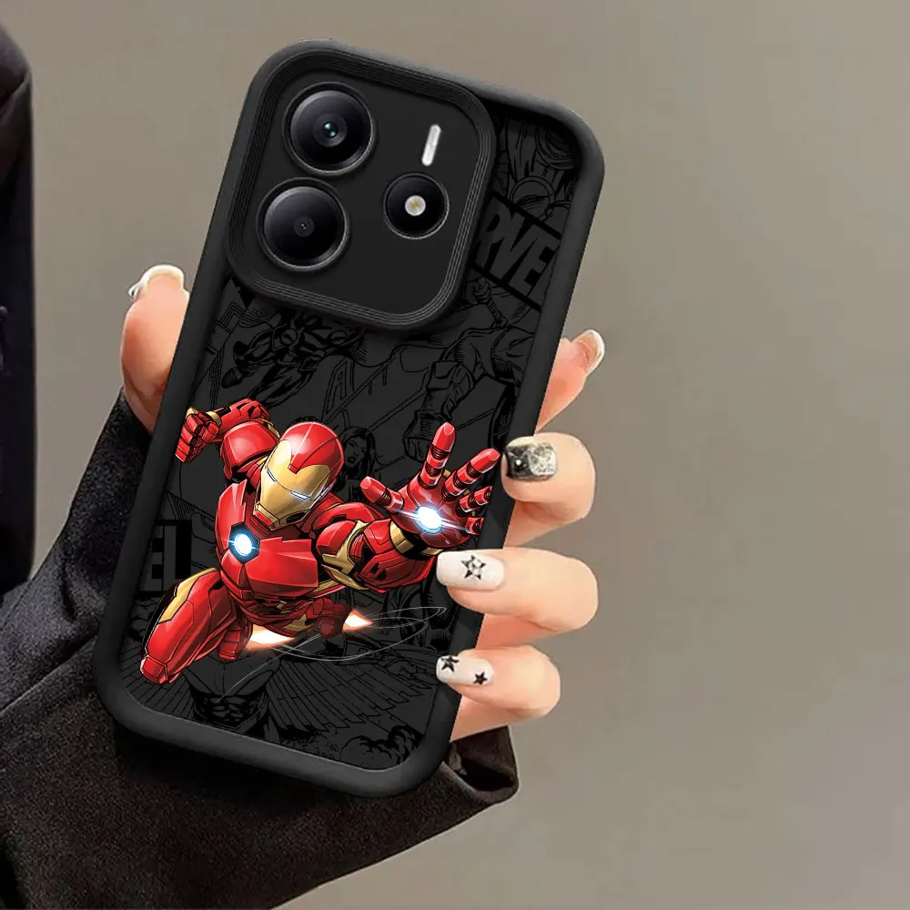 

Case For Xiaomi Redmi Note 14 13 12 11 Pro 9 8 10 Pro 9S 12S Cover for Redmi 13C 14C TURBO4 Soft Funda Marvel Superhero Iron Man