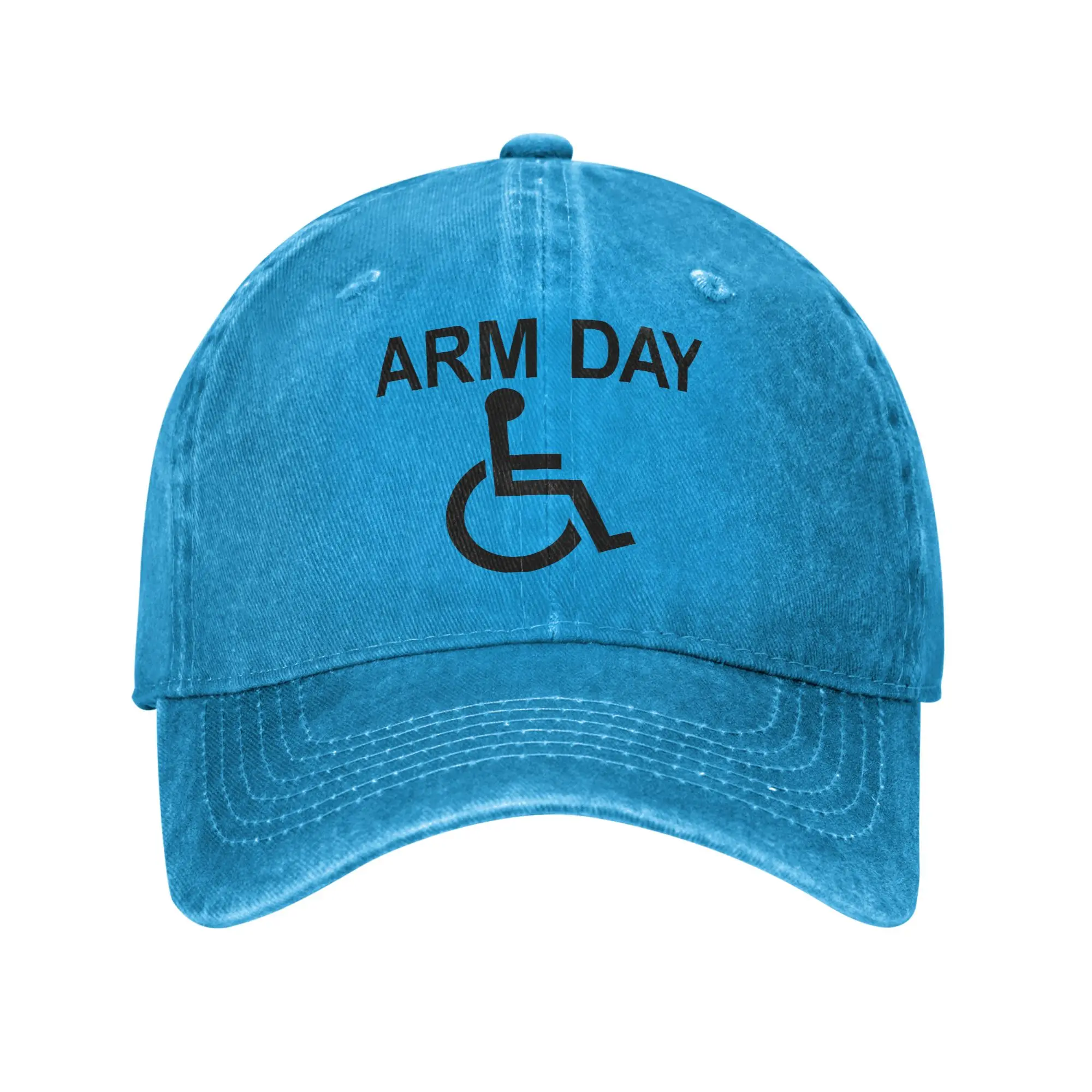 Handicapped Arm Day Leg Day Unisex Baseball Caps  Distressed Washed Caps Hat Vintage Outdoor Workouts Adjustable Snapback Cap