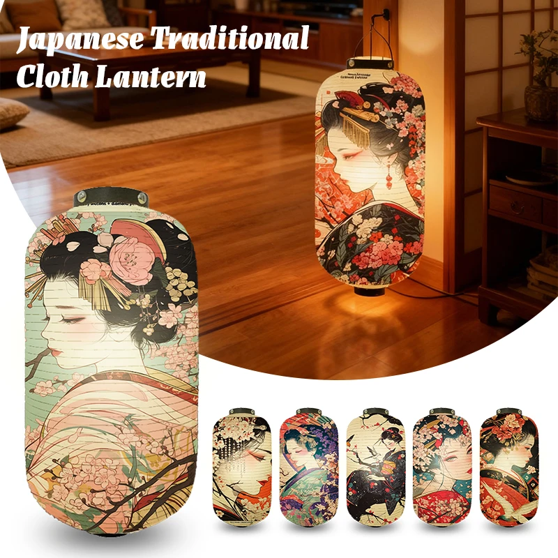

Traditional Style Cloth Lantern Japan Ukiyo-e Geisha Painting Lanterns Izakaya Sushi Shop Restaurant Party New Year Decoration