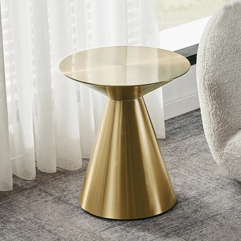 Italiano design de aço inoxidável moderna mesa de centro luxo mesas redondas mesa lateral ouro para sala estar móveis
