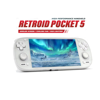 Retroid Pocket 5 Handheld Game Console 5.5'' AMOLED Screen Android13 Joystick RGB Lighting Effect Active Cooling Video Games
