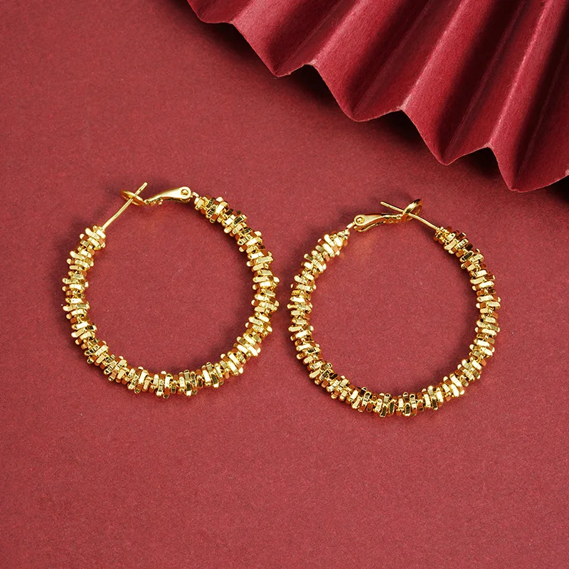 

European and American AU750 gold 18K gold women's fashion temperament exaggerated charm earrings jewelry high-end gifts