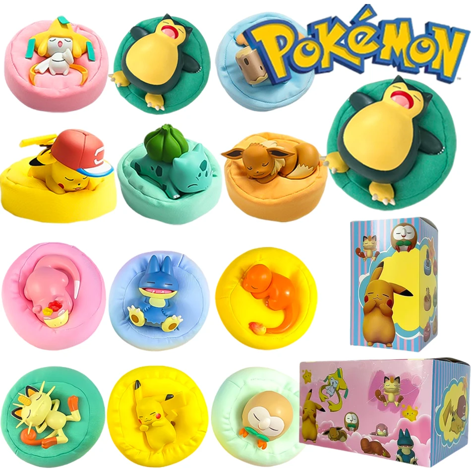 

kawayi Pok é mon blind box Model Figure 1-12 pcs Pikachu sleep Series Interior Hand Sleeping Position Toys Gift for sfriends
