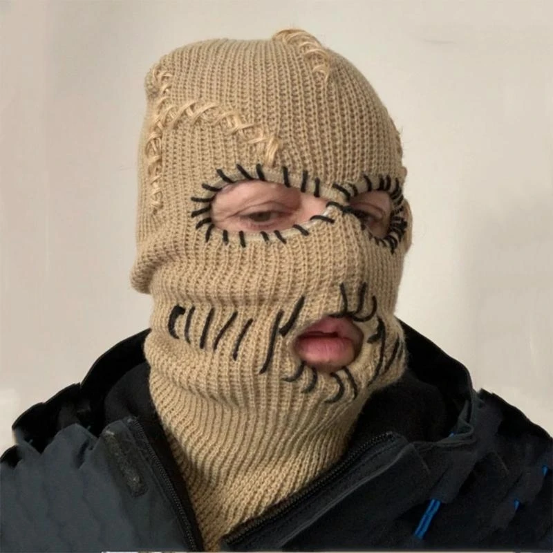 Balaclava Hat for Autumn Winter Knitted Hat Winter Party Photography Props Weird