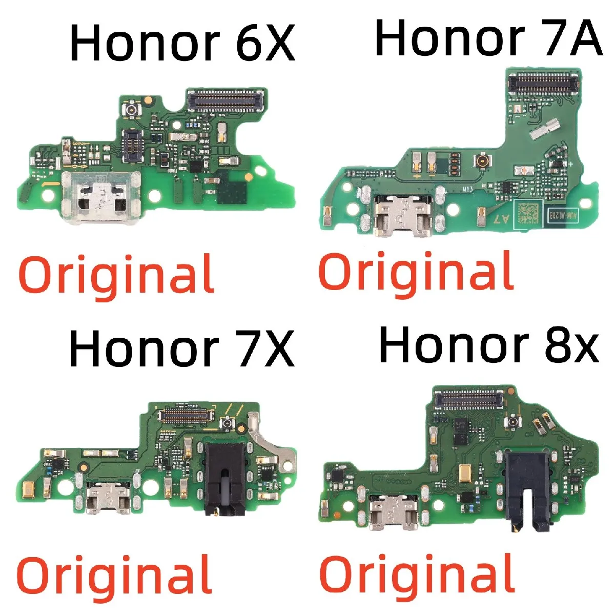 100% Original USB Charge Port Jack Dock Connector Charging Board Flex Cable For Huawei Honor 5A 5C 5X 6A 6X 7A 7X Play 6 7 8 20