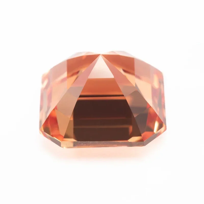 Lab Grown Sapphire Orange Color Asscher Cut VVS1 DIY Advanced Jewelry Rings Earrings Making Charms Gemstone with Certificate