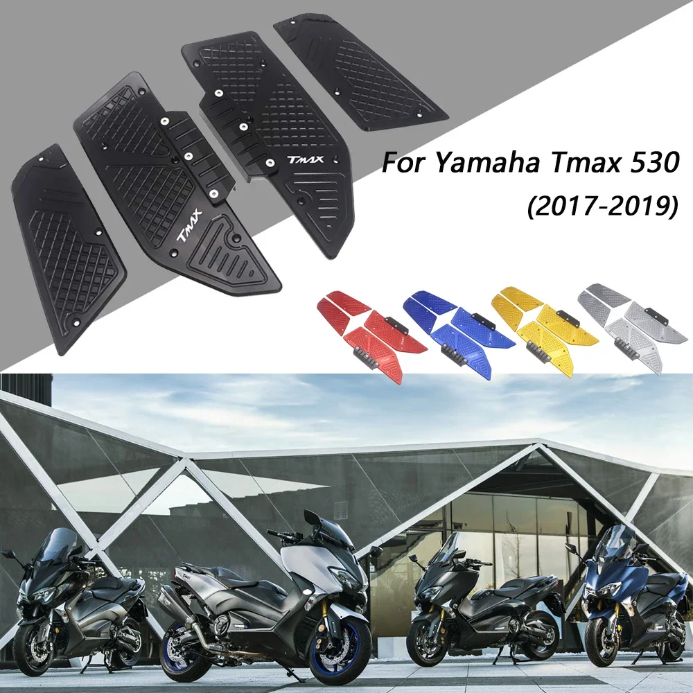 

For YAMAHA TMAX 530 TMAX530 T-MAX530 2017-2019 Motorcycle parts Front & Rear Footrest Step Motorcycle Footboard Pedals Foot Pegs