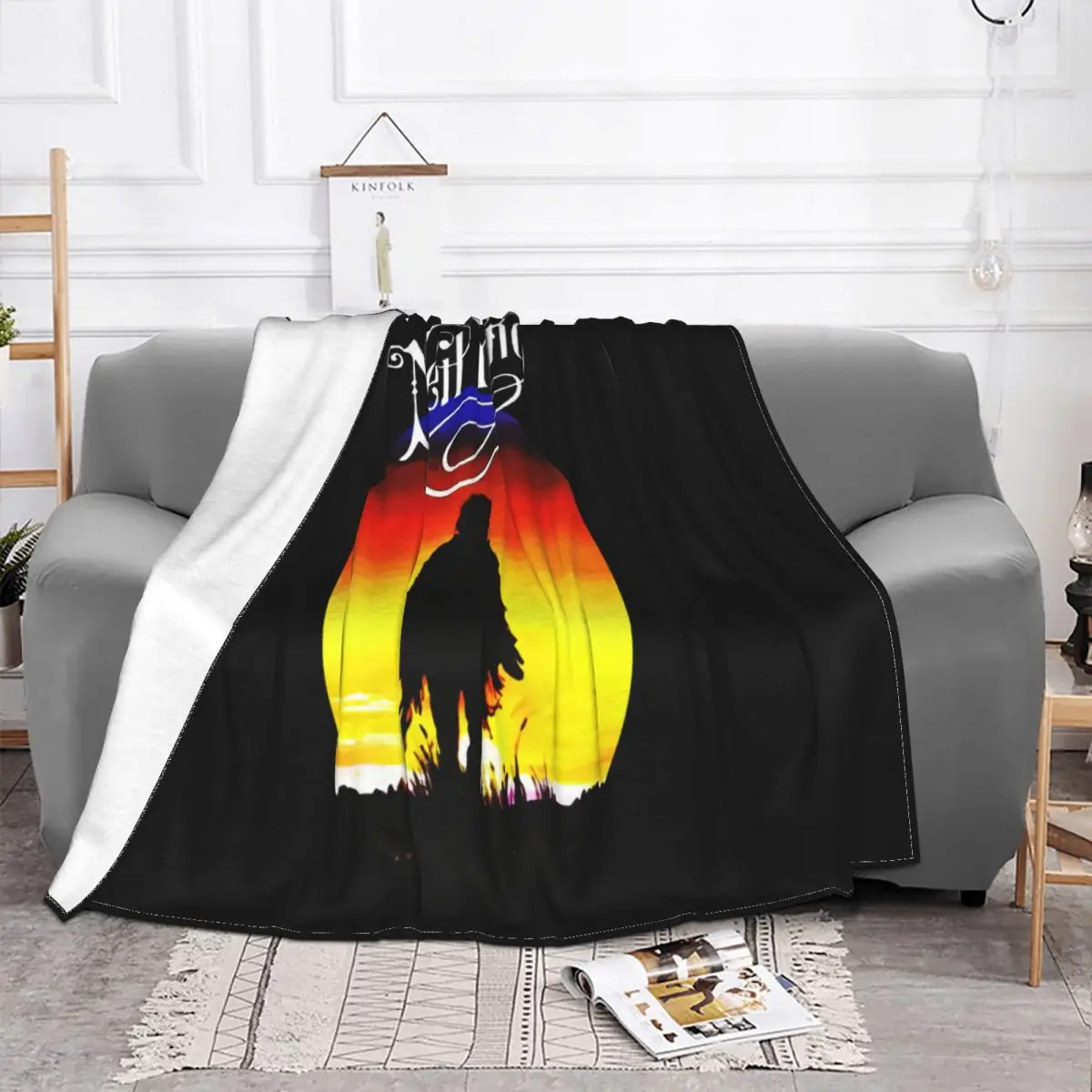 Neil Young Crazy Horse Harvest Moon Rock Legend Black Mens S To 2Xl Customized Throw Blanket