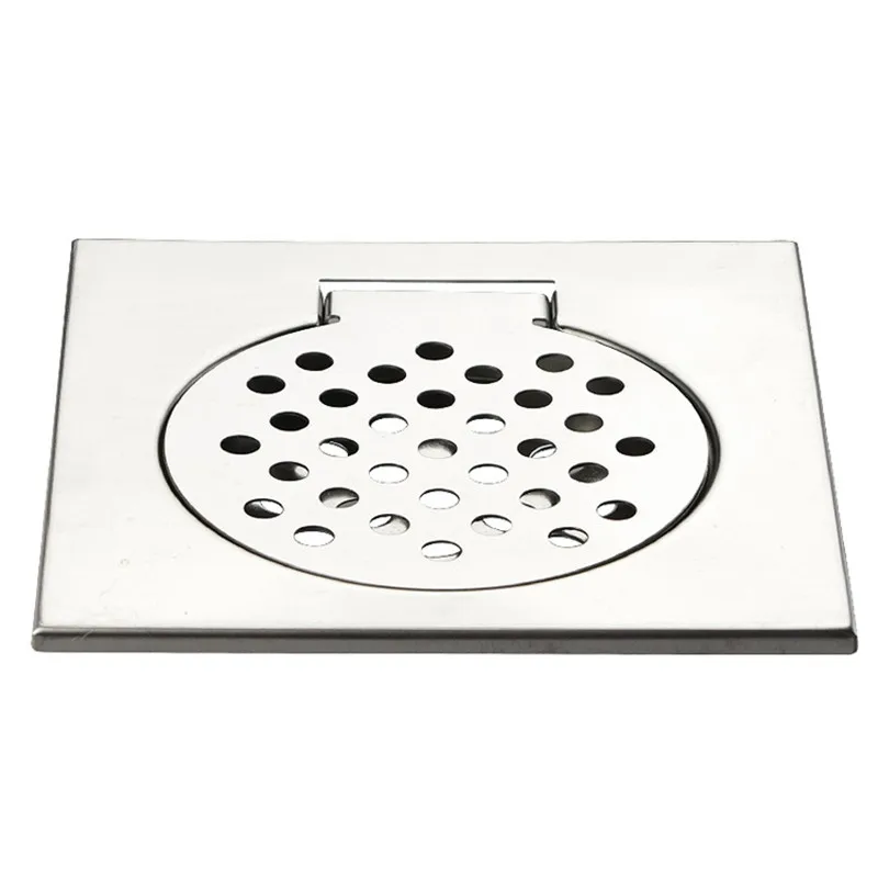 15x15cm 304 Stainless Steel Square Shower Grate Waste Tile Insert Square Floor Deodorant Floor Drain Kitchen Bathroom