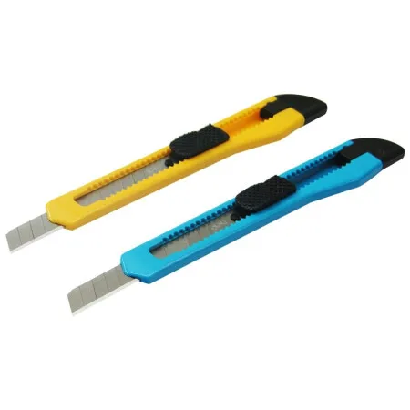 Deli 2052 Small Auto-Lock Plastic Shell Retractable Utility Knife Office Home Art Knife Paper Cutter Wallpaper Manual Knife