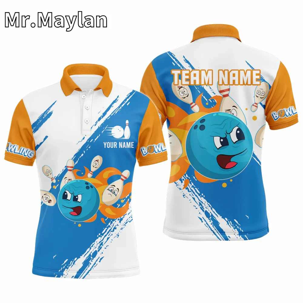 3D Custom Name Bowling Shirt for Men Bowling Jersey Outfit Bowling Team League Sport Polo Shirt Gifts For Bowlers Unisex TeeTops