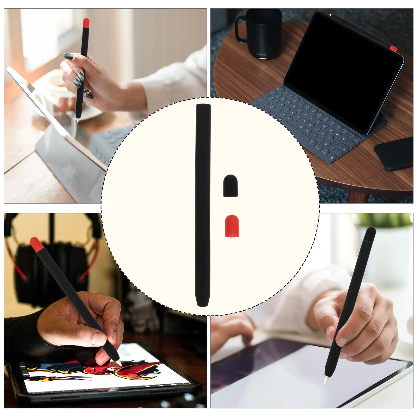 

Silicone Stylus Pen Case Anti- Black Cover for Pencil 2