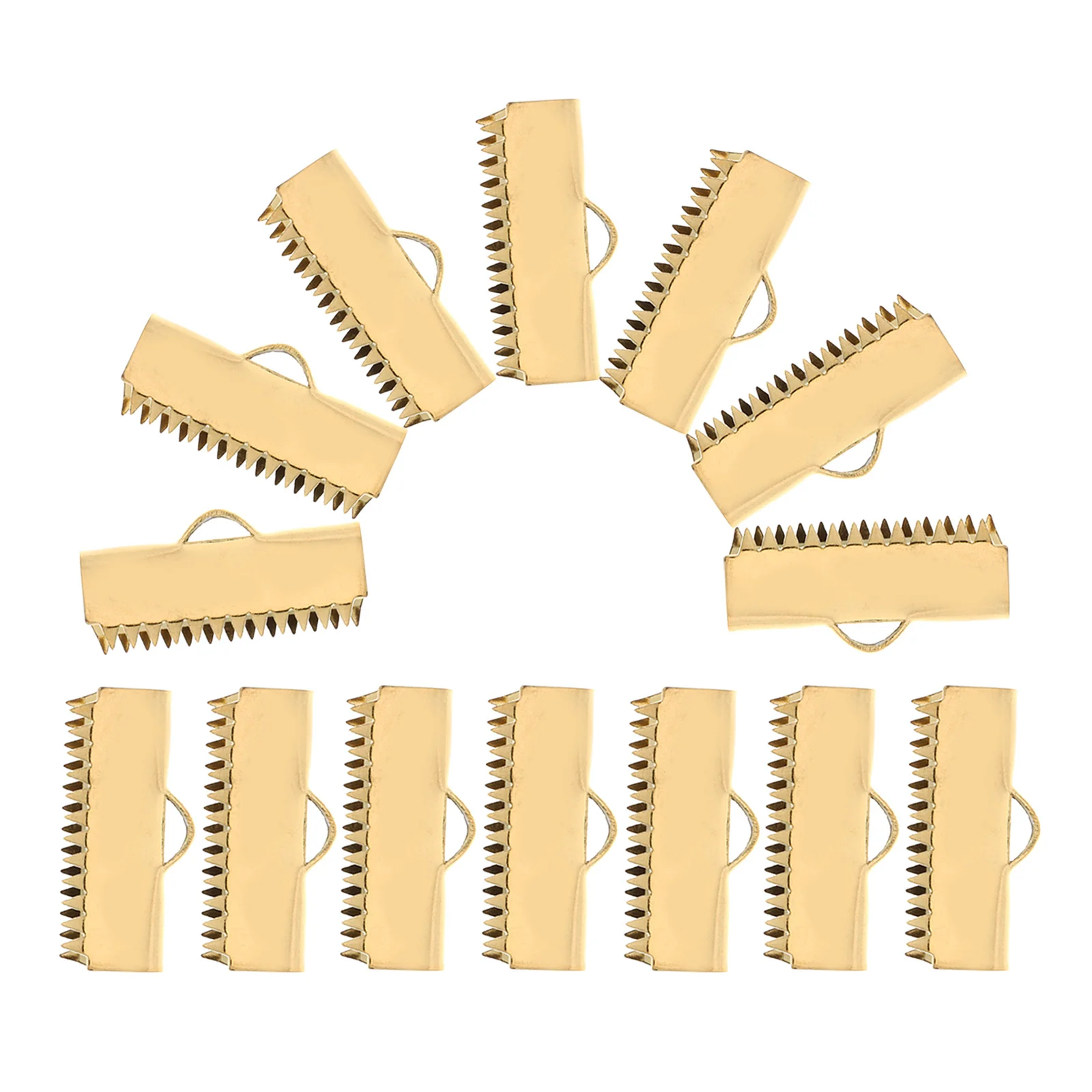 

20pcs Stainless Steel Pinch Crimp Clamps 20Mm Golden Cord End Connectors For Diy Jewelry Making Bracelets Necklaces