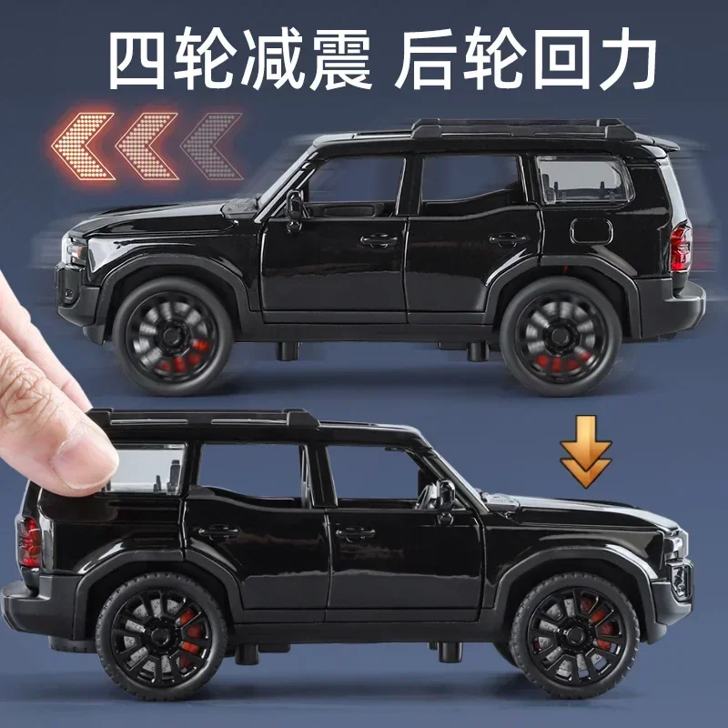 1:32 Toyota Land Cruiser Prado SUV 2024, литая под давлением игрушечная модель автомобиля из сплава, звук и свет, детские игрушки, коллекционные предметы, подарок на день рождения