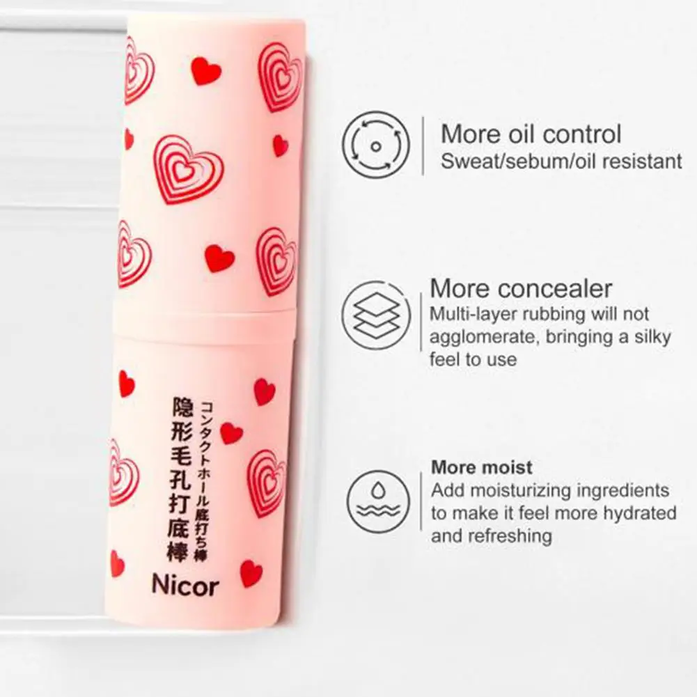 Invisible Pore Primer Stick Pore Eraser Waterproof Face Primer Makeup Base Oil-control Smooth Fine Lines Isolation Makeup Primer