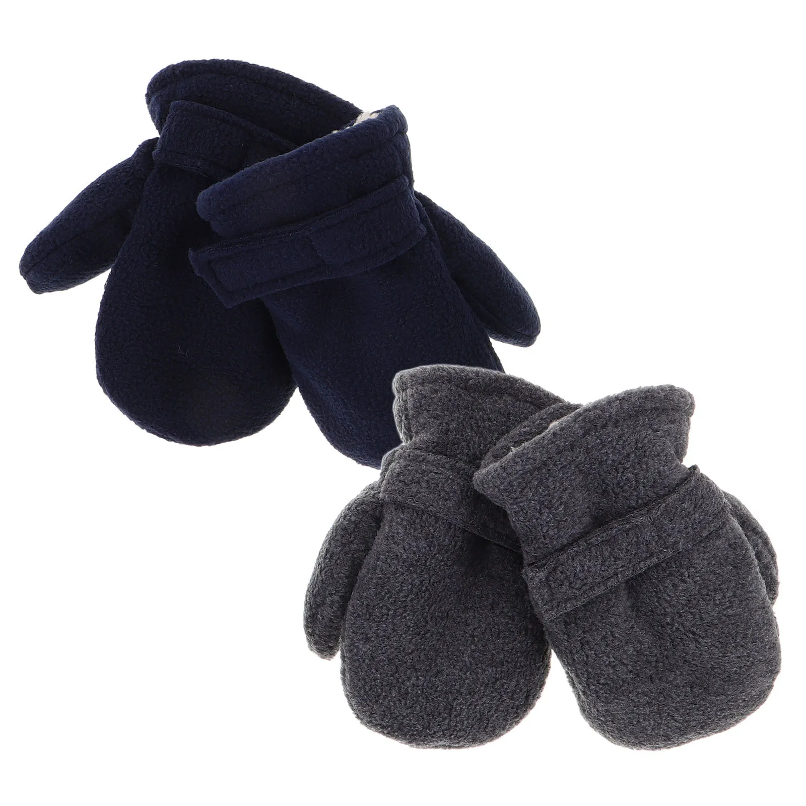 2 أزواج من القفازات الحرارية للأطفال سميكة مبطنة بالصوف قفازات الثلج آمنة بحلقة ربط مناسبة للأنشطة الشتوية #6