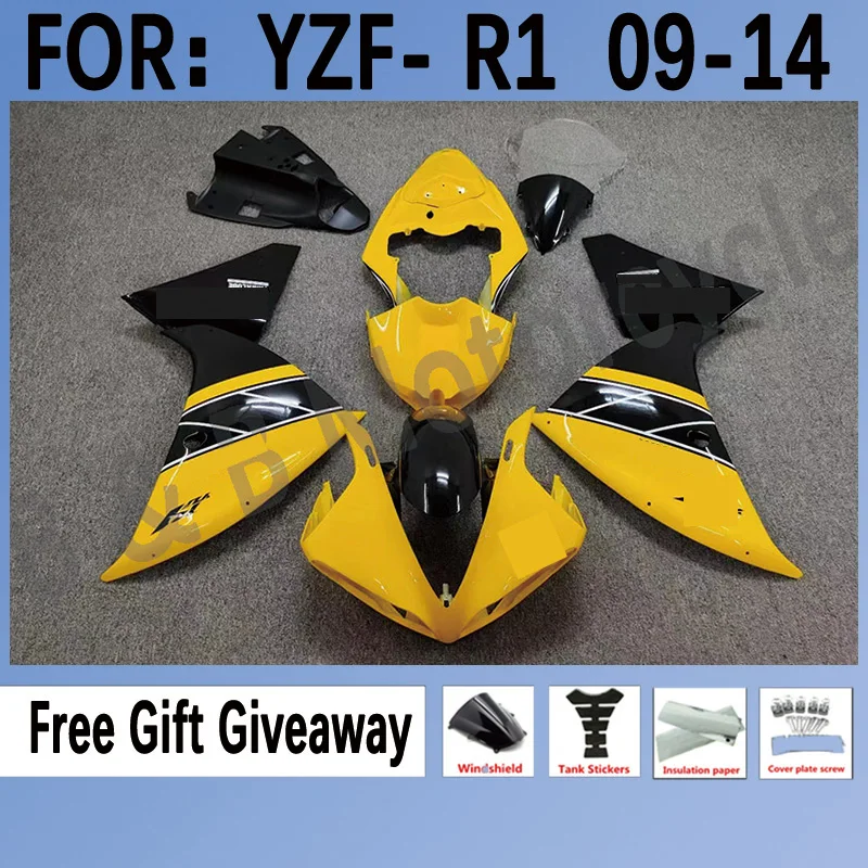 

New ABS Motorcycle Bike Whole Fairings Kit Fit for YAMAHA YZF - R1 2009 2010 2011 2012 2013 2014 Bodywork set Yellow Black
