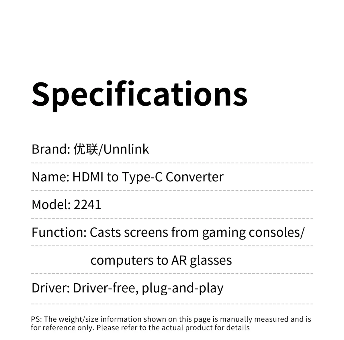 Unnlink HDMI zu USB-C AR-Brillen-Konverter für PS5 PS4 Switch2 Xbox zu Xreal Rokid Rayneo USB-C Tragbarer Bildschirm – Detail 13