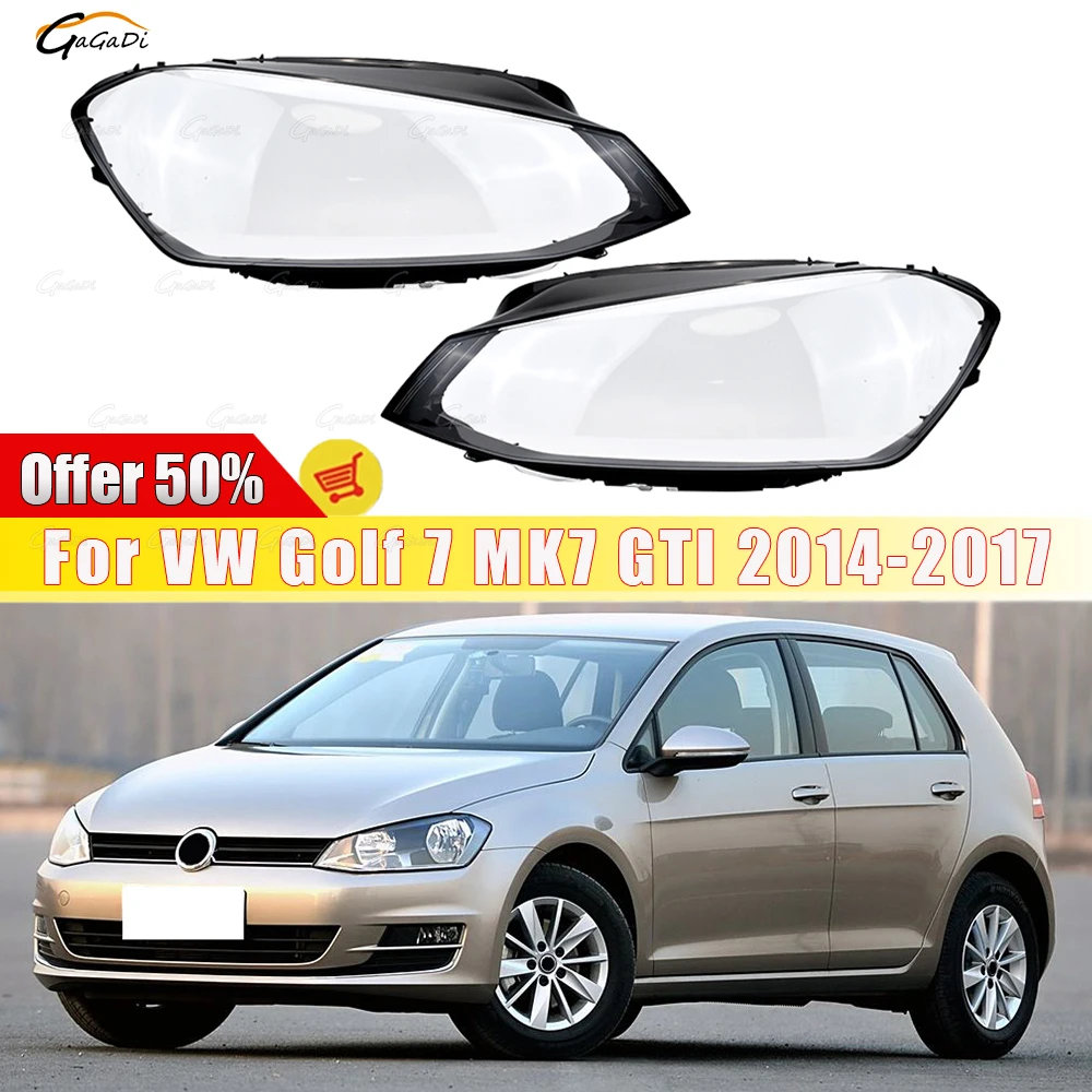 

Для VW Golf 7 MK7 GTI 2014 2015 2016 2017, крышка объектива передней фары автомобиля, прозрачный корпус абажура, чехол для фары
